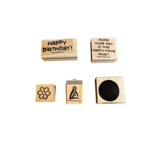 Stampin’ Up!‎ Birthday 5Pc Rubber mounted stamps Mixed Themes 2004